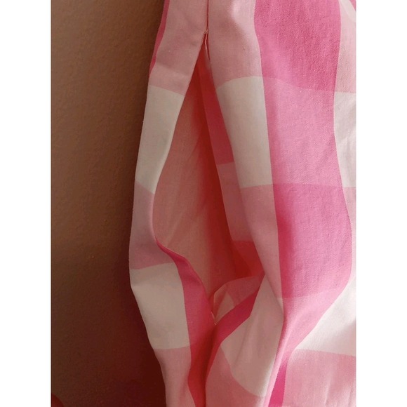 Zara x Barbie Pink White Lined Sleeveless Gingham Midi‎ Dress Size M New - Picture 8 of 10
